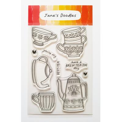 Jane's Doodles Clear Stamps - Brew-Tea-Ful
